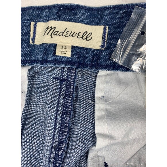 MADEWELL  Wide Leg Jeans Size 12 Blue Denim Trouser NWT Bohemian 70s Culottes - Picture 3 of 12